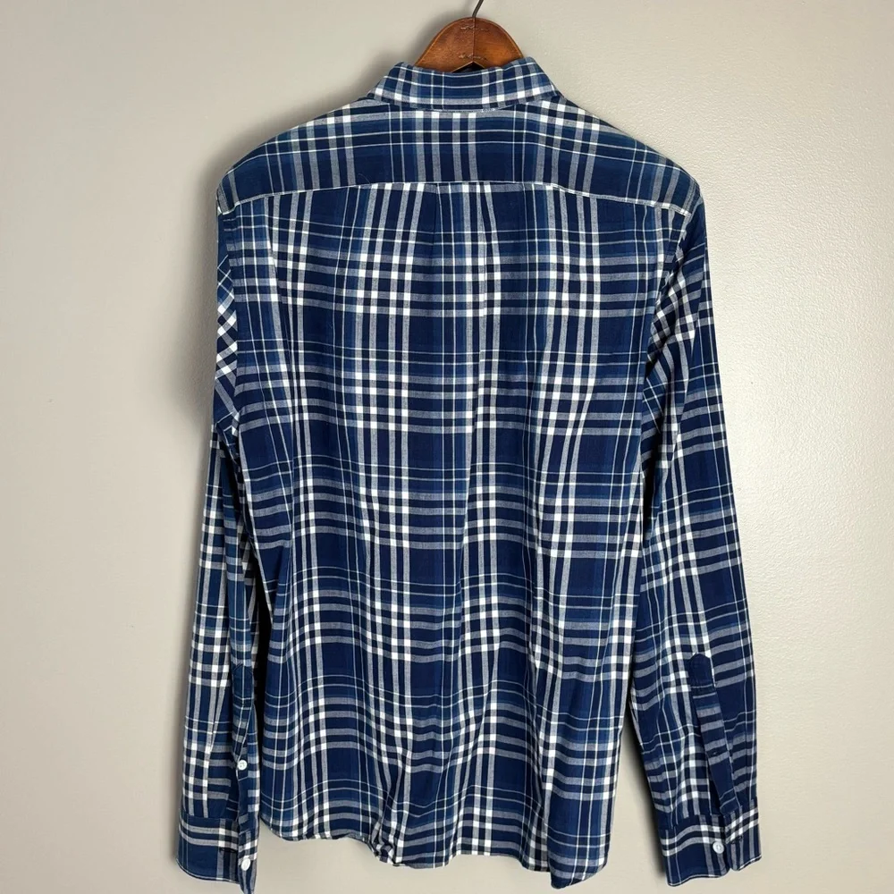 J. Crew Indian Madras Men's Plaid Button-Down Shirt 100% Cotton‎ Slim Fit Medium